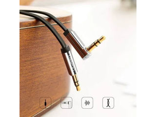 Cablu Auxiliar Audio Jack 3.5 mm, 1m Ugreen, Fir Plat, Negru + Gri (10597) foto 8
