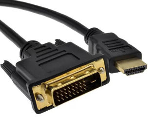 Кабель DVI -HDMI (на 1,2 и 3 метра) -120,140,160 леев Кабель HDMI -HDMI(2 метра)-60 леев foto 1
