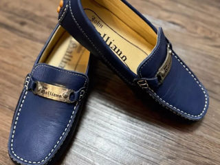 John Galliano Boys Slip On Loafers Blue Size 33 Uzat