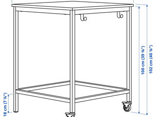 Set de mobilă pentru oficiu IKEA (Alb/Gri Închis) foto 4