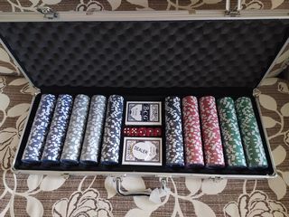 Set de poker покерный набор на 500 фишек в кейсе c номиналом foto 1