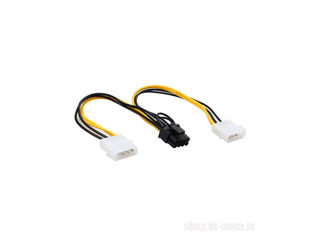 Dual 4 Pin Molex to 8 Pin PCI-E Power Cable Adapter Connector - 2 x MOLEX на 1 х 8 Pin