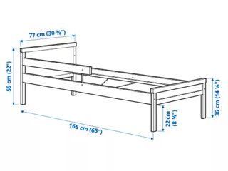 Pat cu somieră 70x160 IKEA foto 6