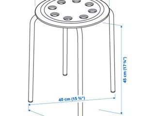 Taburet simplu de bucătărie Ikea Marius 45cm / Livrare în toată Moldova foto 3