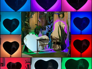 Эксклюзивное зеркало "Сердце 2" с цветной подсветкой от TehnoLabMD (90см х 73см) foto 6
