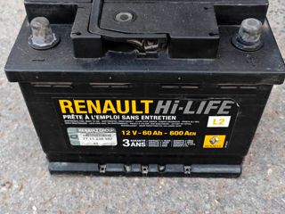 Renault акумулятор 60ач 600а пусковой ток foto 1