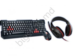 Set genius kmh-200 gaming keyboard+gaming mouse+gaming headset. tastatură+cadou mouse și căști!! foto 1