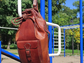 Кожаный рюкзак на каждый день, для тренировок, поездок, путешествий. foto 1
