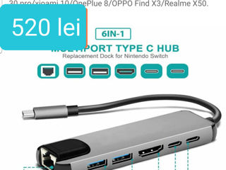 Hub Usb Type С+RG45  ,HUB USB 2.0+ RG-45 foto 16