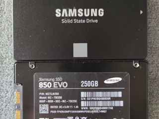 SSD 250GB Samsung 850 EVO б/у, 250GB Samsung 870 EVO, 500GB Samsung 970 EVO Plus NVME M2 foto 1