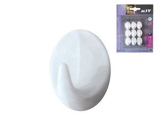 Крючки Самоклеющиеся Msv 9Шт Овал 2X2.5Cm, Белые, Пластик