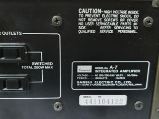 Sansui A - 7 Integrated Amplifier foto 5