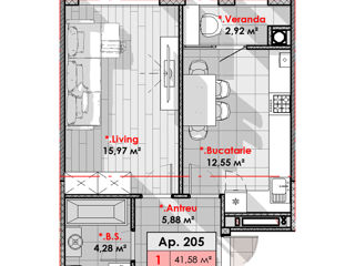 Apartament cu 1 cameră, 42 m², Telecentru, Chișinău foto 9