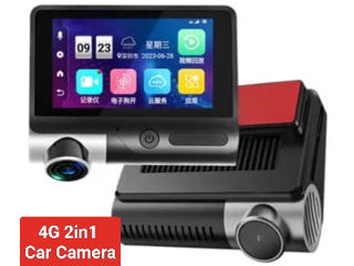 Kit Camera auto fata/spate Carkit 4G LTE, GPS, WiFi, slot cartela sim, card 64 GB