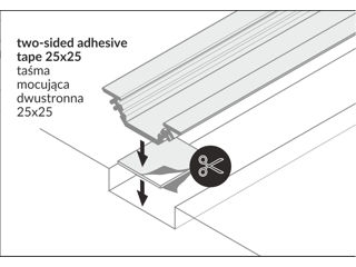 Profil universal de colt din aluminiu TRIO 10 pentru banda LED - anodizat 2m - set complet    Profil foto 10