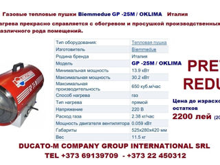 Пушки тепловые газовые и электрические - Biemmedue Ialia GP25M  и EK9A - по 2200 lei foto 5