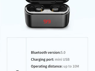 Беспроводные наушники HBQ-Q32 TWS Bluetooth V5.0 с зарядным кейсом и функцией Power Bank foto 4