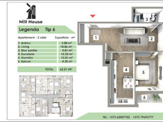 2-rm apt., 61 м², 7/7 fl.