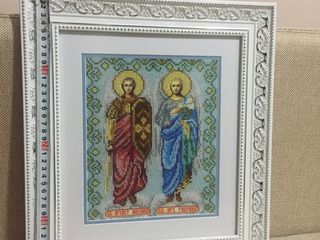 Icoana Sfintii Arhangheli Mihail si Gavril cu biser foto 3