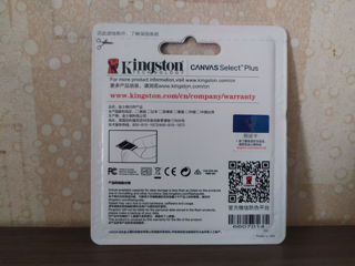 Карта памяти, 32GB Kingston Canvas Select Plus 100 МБ/с, class 10, новая, доставка foto 2