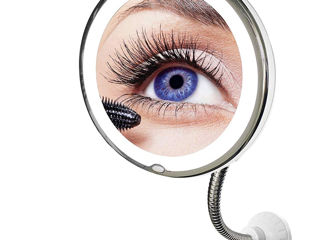Круглое гибкое зеркало для макияжа с круговой LED подсветкой. foto 1
