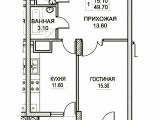 Apartament cu 1 cameră, 51 m², Aeroport, Chișinău foto 3