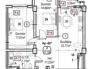 Apartament cu 2 camere, 78 m², Râșcani, Chișinău