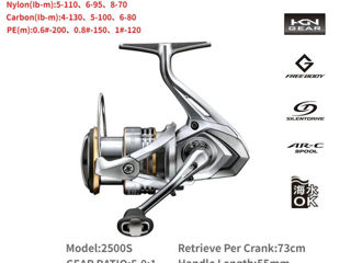 Катушки Shimano 2023 Sedona C2000s, 2500s, C3000 foto 2