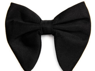 Papion elegant din matase neagra - black silk butterfly bow tie (viggo) foto 0