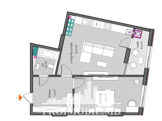 Apartament cu 1 cameră, 56 m², Centru, Ialoveni foto 2