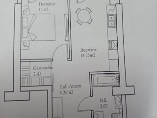 1-rm apt., 45 м², 10/16 fl.