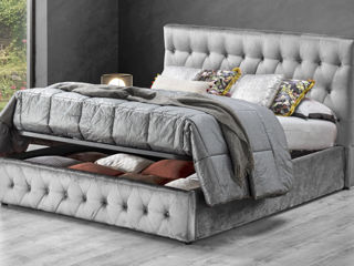 Кровать двуспальная (светло-серого) foto 4