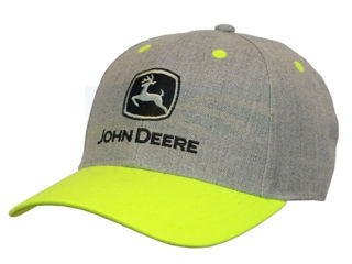 John Deere Grey and Hi-Vis Yellow Bill Hat