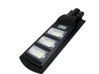 Lampa solara LED cu panou, senzor si telecomanda, 150W/6000K, IP65 62x24 cm +cadou bara metal foto 4