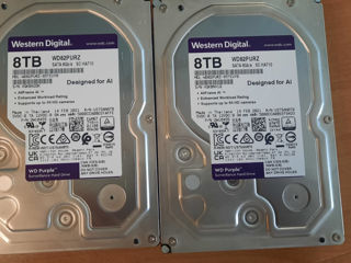 3.5" HDD  8.0TB-SATA-256MB Western Digital  "Purple (WD82PURZ)", Surveillance, CMR foto 1