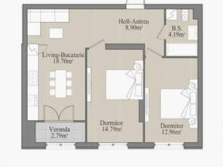 Apartament cu 2 camere, 63 m², Centru, Ungheni foto 4