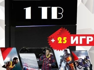 Новая! SONY PLAYSTATION 4 1TB Slim + 20ИГР + FIFA19! Гарантия! foto 1