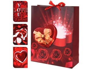 Пакет Подарочный "Valentine" 24X18X8Cm, Красный фото 1