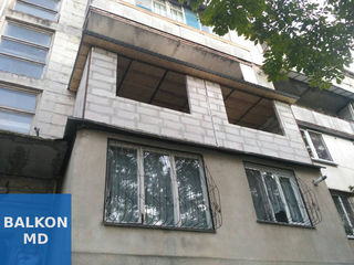 Балконы в старых домах поменяем на евро балкон. Ремонт балконов Кишинев. Кладка балкона под окна пвх foto 10