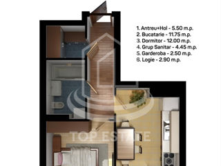 Apartament cu 1 cameră, 39 m², Centru, Criuleni foto 6