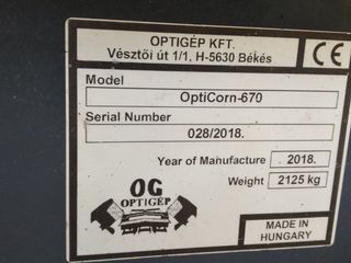 Masa de porumb Oros Opticorn 670 heder / jatca / жатка