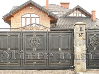 Balustrade, porți,  copertine, garduri,gratii , uși metalice și alte confecții din fier forjat. foto 2