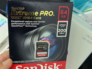 SanDisk  xtreme PRO SDXC UHS-I Card 64gb 200mb/s foto 1