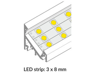 Profil din aluminiu de colt CORNER 27 pentru banda LED - anodizat 2 metri - set complet Profilul LED foto 9