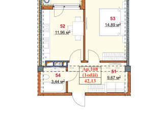 Apartament cu 1 cameră, 42 m², Botanica, Chișinău