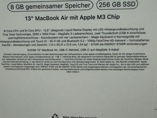 Vind Macbook Air 13 M3 , 8/256Gb / Silver / NOU / Sigilat / Garantie 1 An foto 4