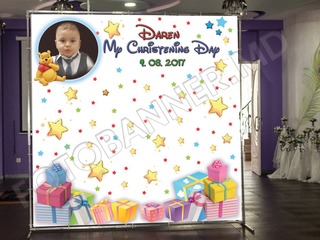 Fotopanou, foto panou, foto stand, decor cu baloane pentru cumatrie, botez, zi de nastere foto 2