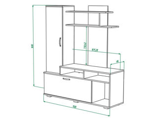 Living ML Mobila ML-4 Antracit/Stejar Kraft Alb, livrăm gratis! foto 4