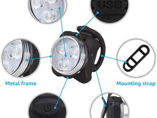 Lanterna bicicleta fata+spate bike light фонарик для велосипеда waterproof foto 4