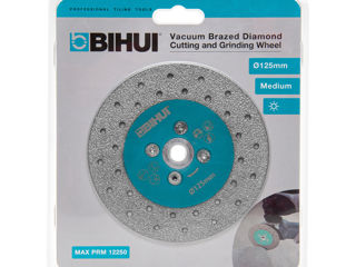 Disc de tăiat și șlefuit cu diamant bihui dcwmm5 125mm continuu ceramica/portelan/marmură